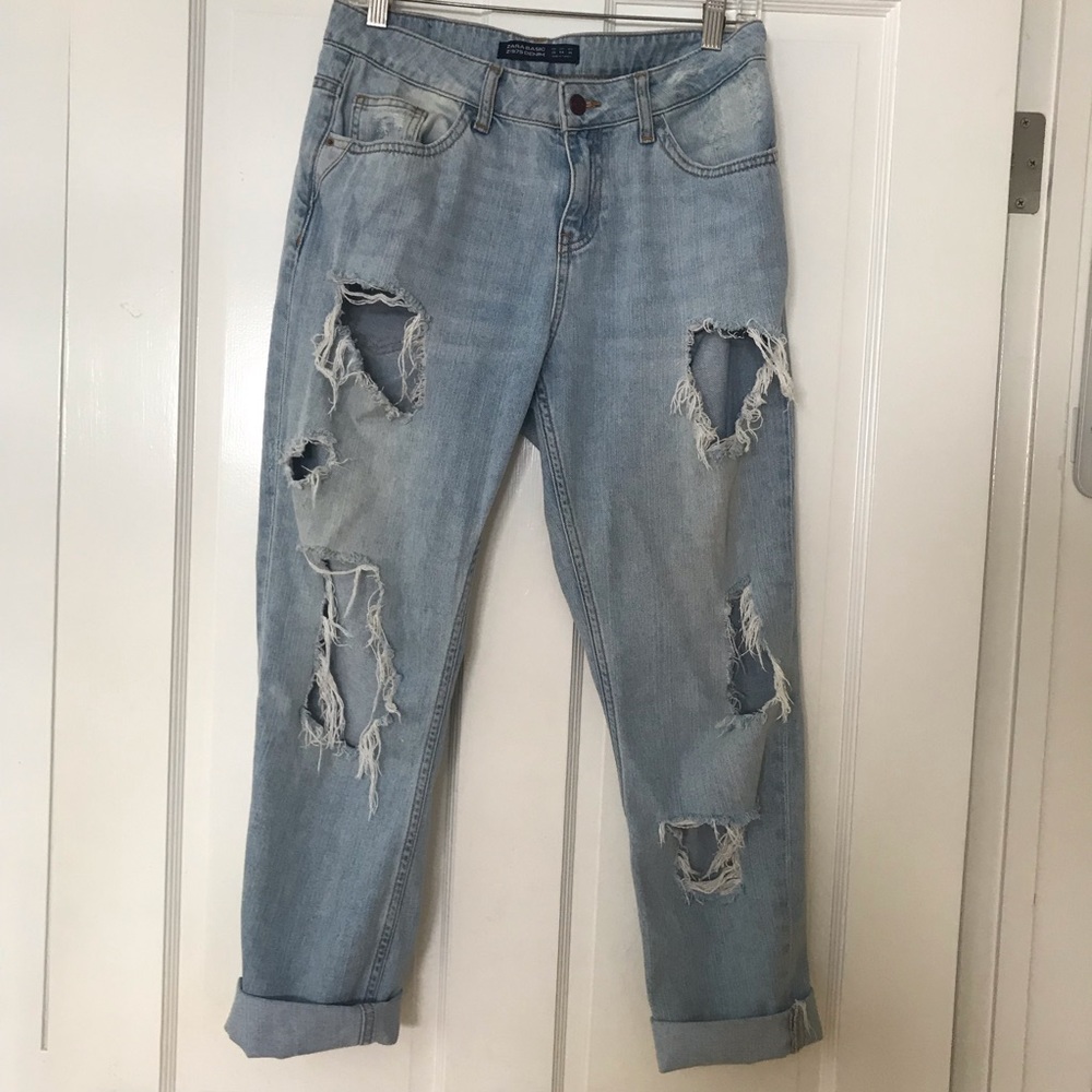 Zara Distressed Boyfriend Jeans 4